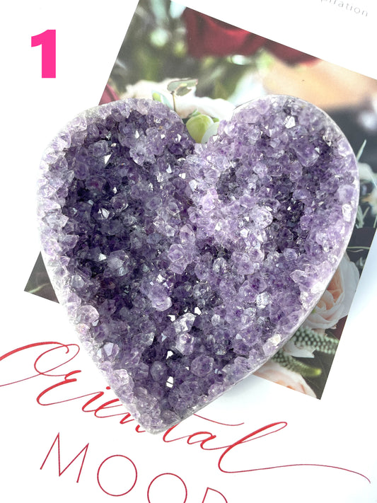 Amethyst Cluster Heart