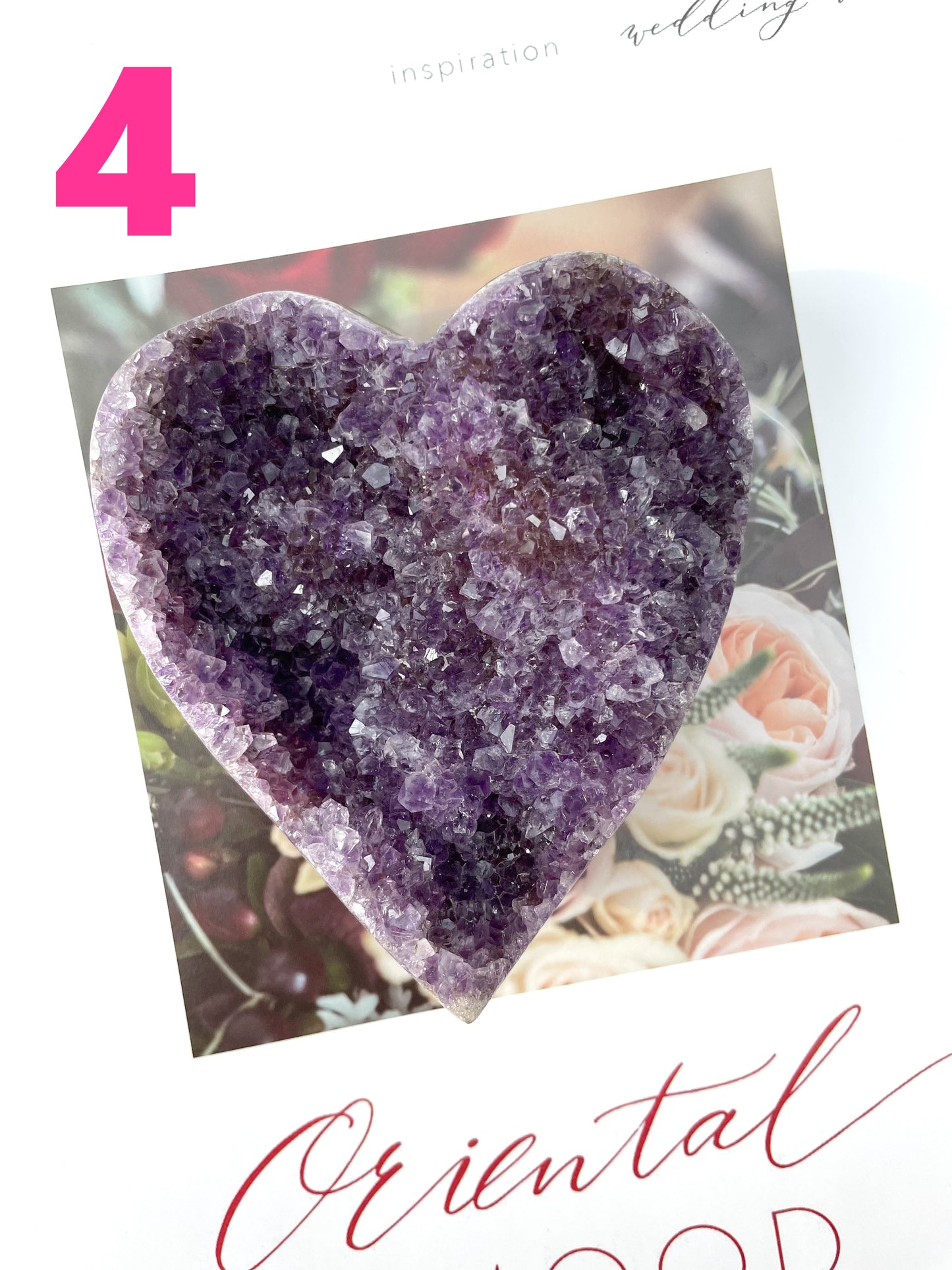 Amethyst Cluster Heart