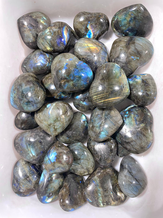 Labradorite heart