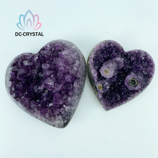 Amethyst cluster heart