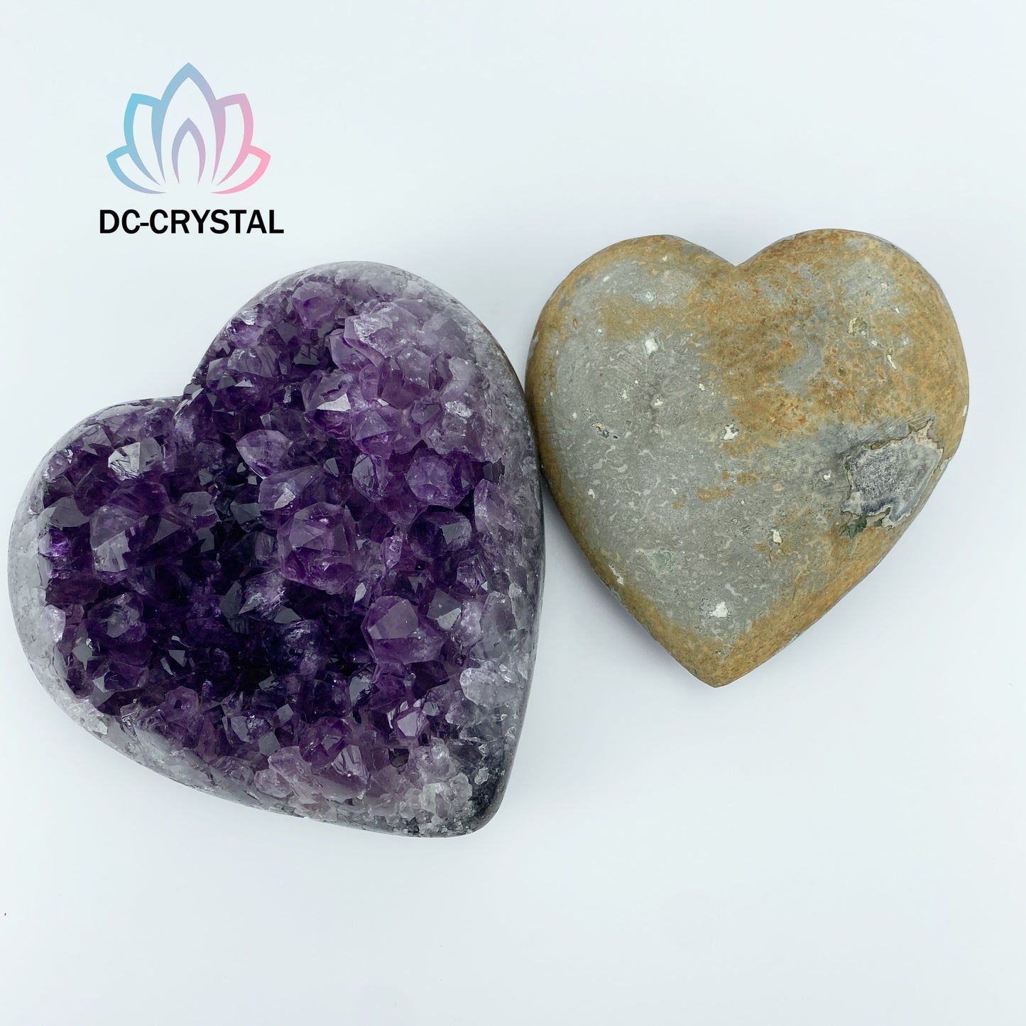 Amethyst cluster heart